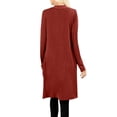 thumbnail image 3 of J. METHOD Women's Open Front Long Sleeve Cardigan Casual Basic Lightweight Soft Sweater with Slouchy Pockets NEWJ1440 Firedbrick M, 3 of 5