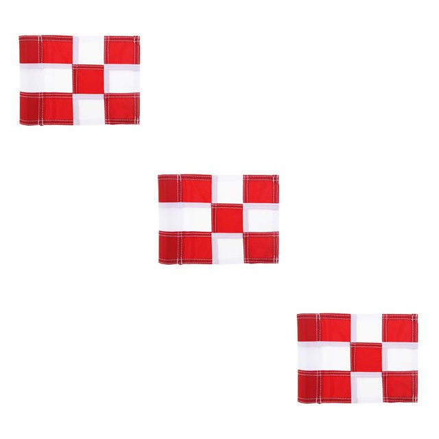 Soidarity Accesorios de Golf para hombres Golfs Putting Green Flags Drop Nylon Plaid Pattern Markers Training Flag Gifts rojo blanco Type1 NO1 Soidarity CBP209018