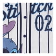 thumbnail image 2 of Disney Ladies Lilo and Stitch Baseball Jersey Shirt, Printed Button Down Shirt White Blue – XL, 2 of 6