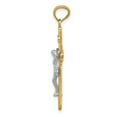 thumbnail image 2 of 14k Gold Two-tone Solid Gold Polished Crucifix Charm Pendant, 2 of 7