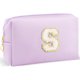 thumbnail image 1 of Bolsa de maquillaje con inicial, bolsa de cosméticos personalizada con cierre, bonita bolsa de aseo de viaje, impermeable, bolsa de maquillaje de poliuretano, regalo de cumpleaños, 1 of 4