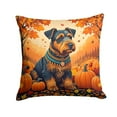 thumbnail image 2 of Airedale Terrier Fall Fabric Decorative Pillow 14 in x 14 in, 2 of 2