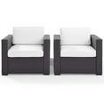 thumbnail image 3 of Pemberly Row Wicker Patio Arm Chair in Brown and White (Set of 2), 3 of 5