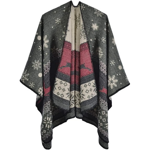 PIKADINGNIS Women Shawls Wrap Blanket Sweater Long Cardigan Poncho Thickened Warm Coat Winter Scarf for Outing and Party