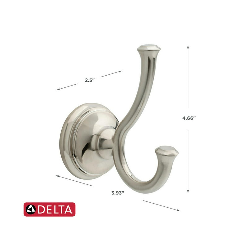 Delta Cassidy Double Robe Hook, Stainless 
