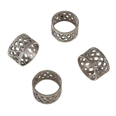 UPC 789323325938 product image for Saro Lifestyle NR250.S Diamond Cutout Design Tribal Style Napkin Ring, Silver -  | upcitemdb.com
