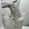 thumbnail image 4 of Peruvian Pink Opal & Pearl Spectacular Sterling Silver Set| Adjustable 16-18" |, 4 of 12