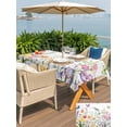 thumbnail image 5 of Outdoor Tablecloth with Umbrella Hole for Patio/Picnic/Party/Camping, Wildflowers Waterproof Table Cloth Rectangle Table Cover Washable, Spring Farmhouse Tulip Floral Leaf Wooden Grain (60"x 84"), 5 of 8
