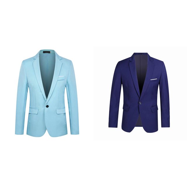 (2-Pack) Rinsvye Boys Korean Style Slim Fit Jacket For Formal Business Outings Breasted Coat For Kids School Events Wear Smart Appearance