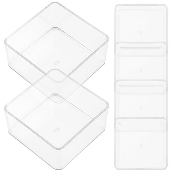 KALLORY 6Pcs Clear Plastic Drawer Organizers for Cabinet and Bookshelf Storage with Easy Identification