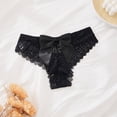 thumbnail image 2 of Hduncf Womens Trendy Underwear Lace Bow Thongs Lingerie Breathable Brief Cheeky Ladies Underwear Panties Black L, 2 of 5