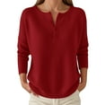 thumbnail image 1 of GPOECD Chandail en Tricot pour Femmes à Boutons devant, Col en V, Chandail à Enfiler pour Grande Taille et Cardigans pour Femmes, Rouge, TTTG, 1 of 6