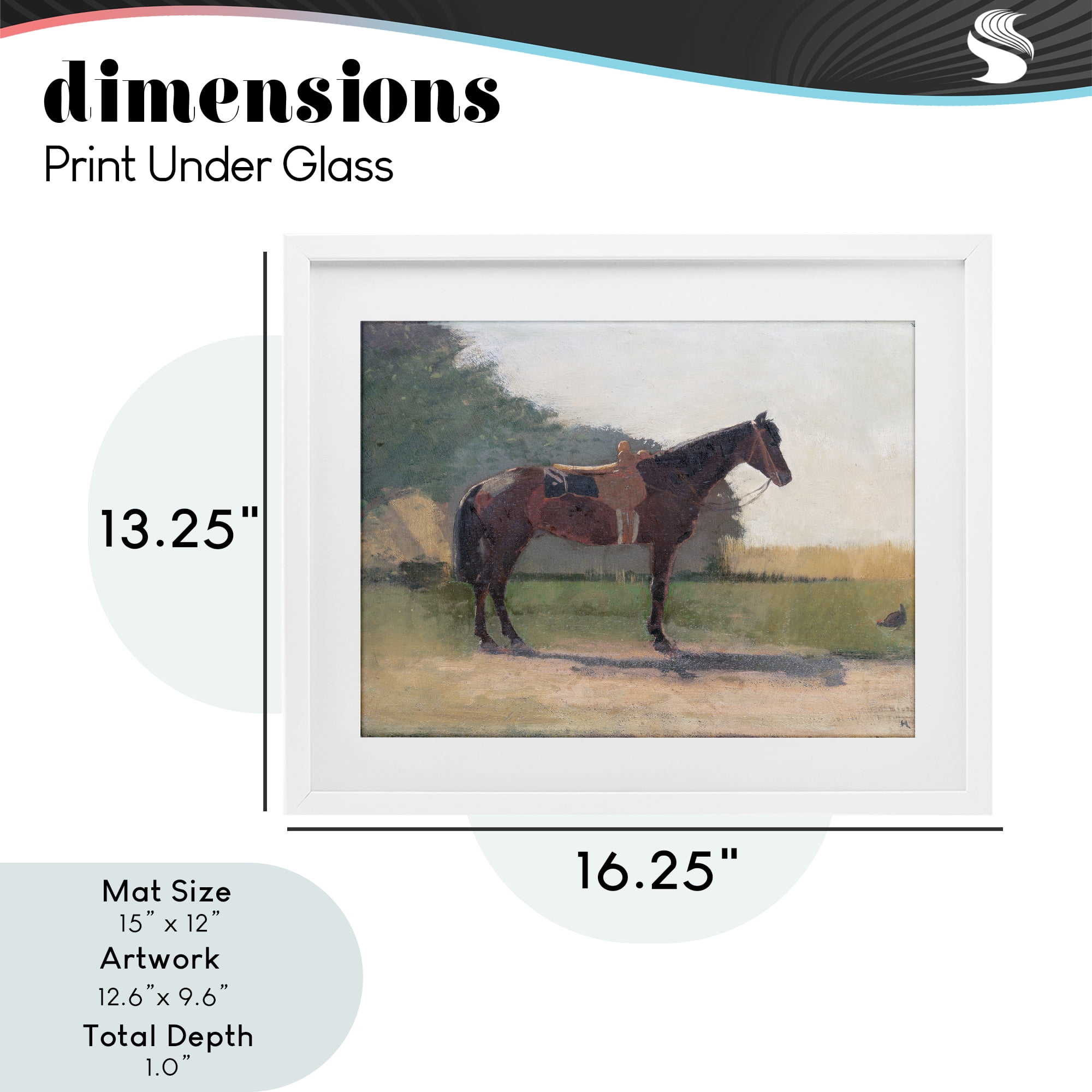 Stupell Industries Saddled Horse in Farm Yard White Framed Print Under Glass, design by Stellar Design Studio