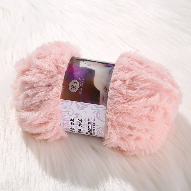 Faux Mink Wool Thick Yarn Crochet Hand Knitted Plush Scarves Blankets  Supplies 