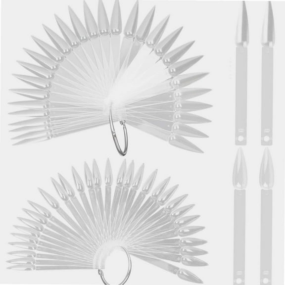 160 Pcs Stiletto Nail Swatch Sticks, Clear Nail Sample Sticks for Gel Polish Display
