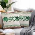 thumbnail image 2 of Throw Pillow Covers 24x24 Inch Set of 2, St. Patrick's Day, Waterproof Outdoor Pillow Covers, Southwestern Eucalyptus Shamrock Plaid Decorative Cushion Pillowcases for Couch, Sofa, Bed, Garden, Patio, 2 of 9