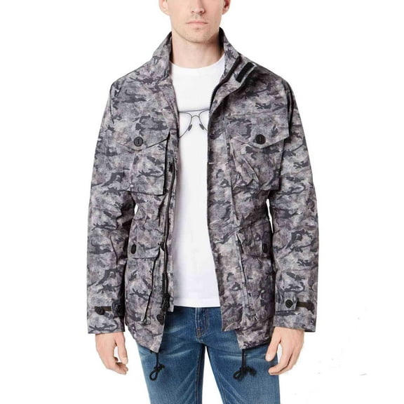 Michael Kors Men’s Camo Field Jackets, Camo Grey, Medium