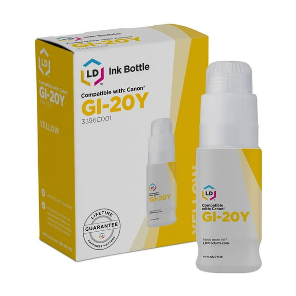 LD Products Compatible Ink Bottle Replacement for Canon GI-20Y Yellow Ink