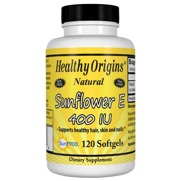 Opname visie Gevoelig voor Healthy Origins Sunflower Vitamin E - 400 IU - 120 Softgels - Walmart.com
