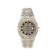 14K Two Tone Rose Gold Stainless Steel 41MM Moissanite Skeleton Dial Mens Octagon Shape Designer Watch
