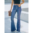 thumbnail image 3 of Chase Secret Jeans for Women High Waist Stretch Button Fly Bell Bottoms Jeans Flare Denim Pants Size 4, 3 of 5