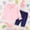 F-128Pink, variant on ZHOGXU Toddler Girls Outfit Long Sleeve Bunny Ear Design Blouse And Rolled Hem Jeans Stylish Two Piece Comfortable Sets For Casual Daily Wear,Black,2-3 Years