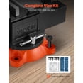thumbnail image 4 of VEVOR Bench Vise, 5" Jaw Width, 5" Max Jaw Opening Multipurpose Vise with 360° Swivel Locking Base, 2.8" Throat Depth, Heavy Duty Ductile Iron Workbench Vise with Anvil, for Clamping&nbsp;Round Pipes, 4 of 9