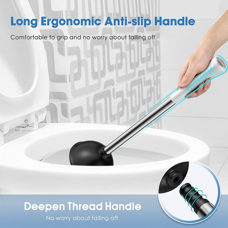 1pc Long Handle Toilet Brush And Plunger Unclogged Set Household No Dead  Space Cleaning Brush Base Set Toilet Brush And Plunger Set, Don't Miss  These Great Deals