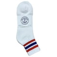 thumbnail image 2 of Yacht & Smith Men Wholesale Cotton Sport Athletic Mid Ankle Socks Bulk Case Pack Size 10-13, (White w/Stripes) (120), 2 of 6