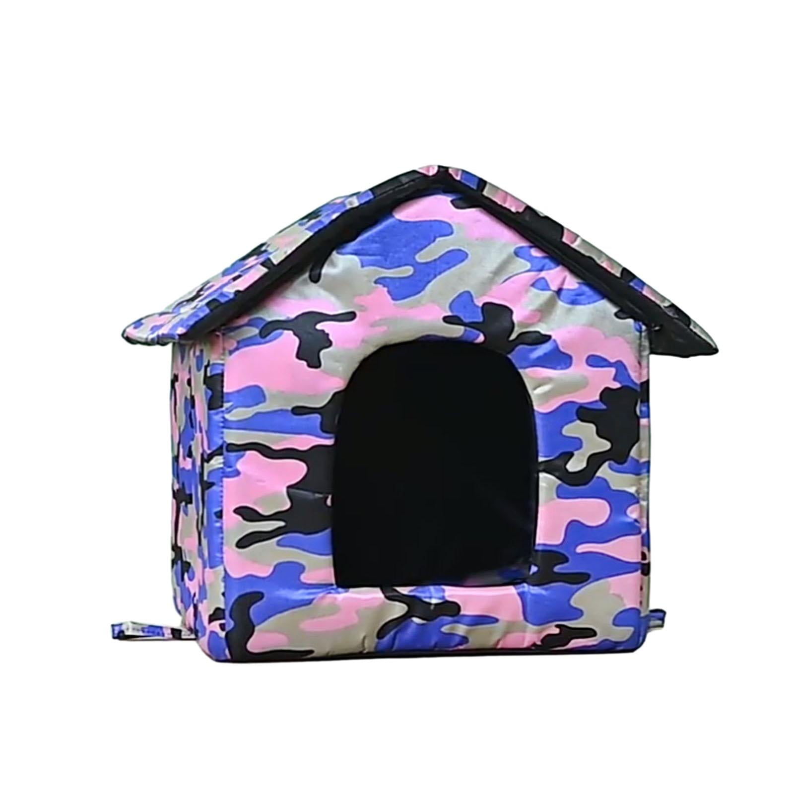 Cat Houses for Outdoor Cats,Waterproof Stray Cats Shelter,Feral Cats Dogs House Foldable Warm Bunny Cave Anti-Slip Small Animal Tent Bed ,M