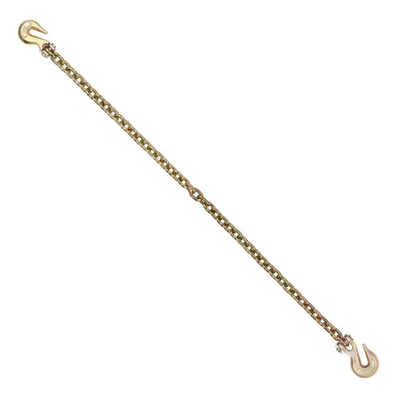 KFFKFF G80 Binder Chain, 5/16" x 10.3', 2-Pack, with Clevis Hooks, 4900 lbs Load, Durable for Truck Towing, Transport Tie Down
