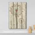 thumbnail image 2 of wall26 Canvas Print Wall Art Red Dandelion Duo on Wood Panels Floral Flower Illustrations Modern Art Rustic Scenic Relax/Calm Multicolor for Living Room, Bedroom, Office - 24"x36", 2 of 5