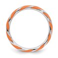 thumbnail image 2 of Bague Émaillée Orange Torsadée en Argent Sterling Stackable Expressions Taille 5, 2 of 3