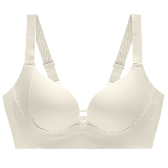 Arlun,Women's Comfortable Seamless Bras Push up Wireless Padding Lush Lifting Bra Full Coverage Soft Support Everyday Wear Bralettes for Small White XL