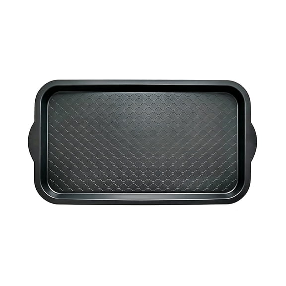 PetLike Black Rubber Boot Tray, Waterproof Non‑Slip Tray for Muddy Shoes & Pet Bowl Feeding, Entryway Garage Indoor Outdoor, 29.5 x 16 Inch, 1 Pack