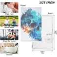 thumbnail image 2 of Coolnut Hand Towels 2 PCS Concept Blue Skull, Cotton Bath Towel for Drying Face Hands Body Decorative Water Absorbent Lightweight Washcloth for Bathroom Ktichen Travel Gym, 16"×28", 2 of 6