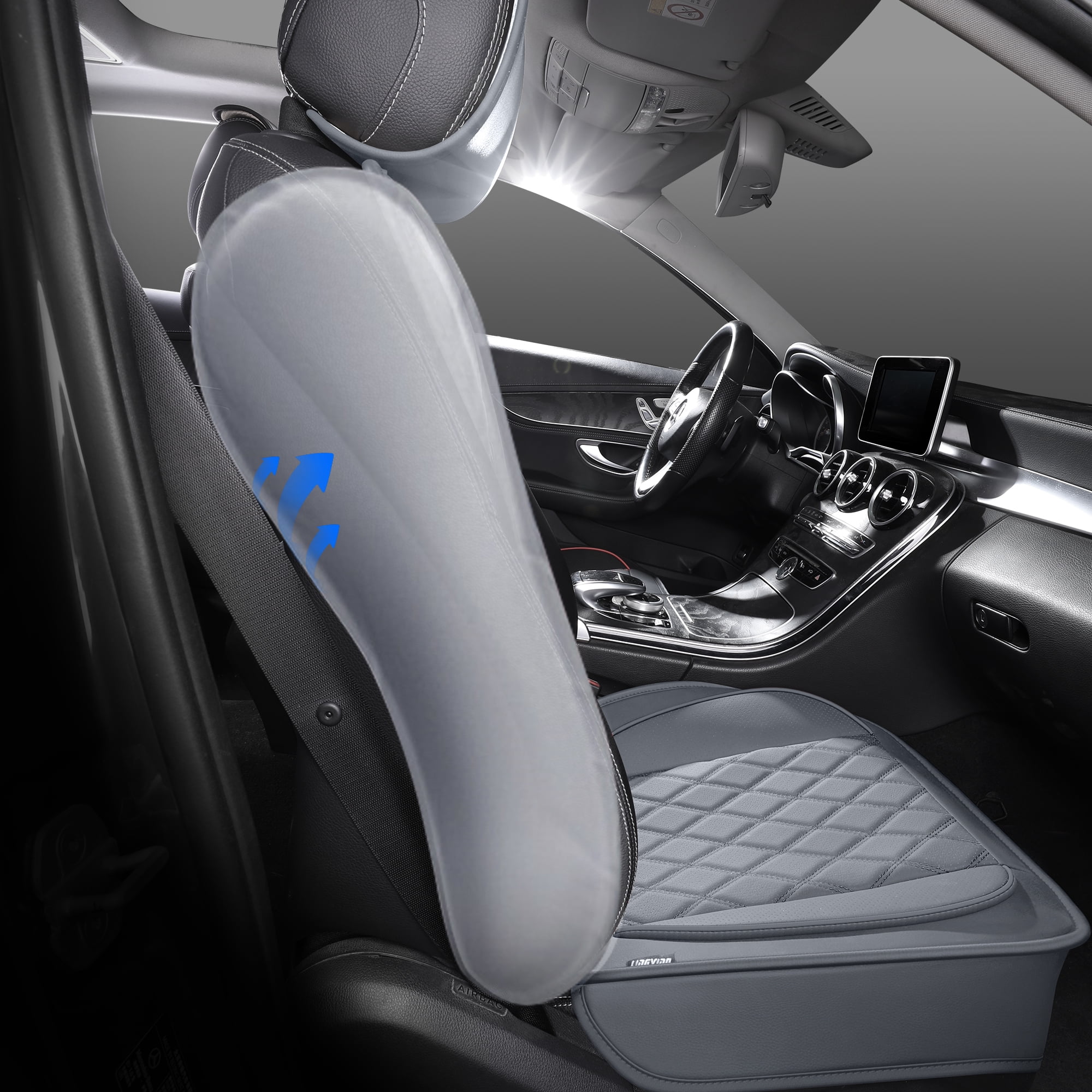 Universal Front Car Seat Covers for 2 Seats, Elegant Gray Design, Full Surround Protection for Cars SUVs Trucks, Waterproof Anti-Wear Front Seat Protector Set