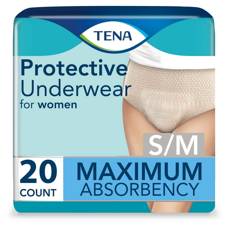 TENA ProSkin Protective Disposable Underwear Female Pull On with Tear Away  Seams Small / Medium, 73020, Maximum, 80 Ct