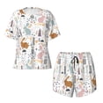 thumbnail image 5 of "Wukai Fall Rabbit Women's Pajama Set - Short-Sleeve Top and Shorts with Elastic Waistband and Pockets for Loungewear, Yoga, and Casual Wear-X-Large, 5 of 8