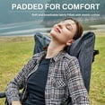 thumbnail image 5 of Padded Rocking Camping Chair, Folding Rocker for Outdoors, Heavy Duty for Adults, Steel, Supports 400 lbs, Gray, 5 of 7