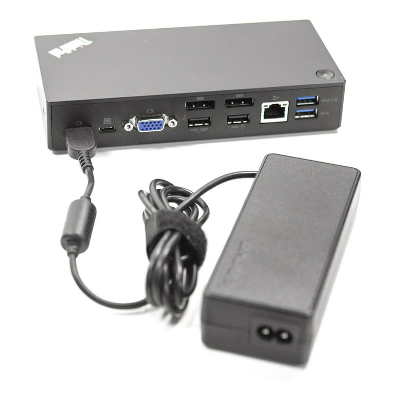 Used Lenovo ThinkPad USB-C Dock 40A9 DK1633 Laptop Docking Station 40A90090US SD20L36276 03X7194 USB-C Cable & 90w AC Adapter - Walmart.com