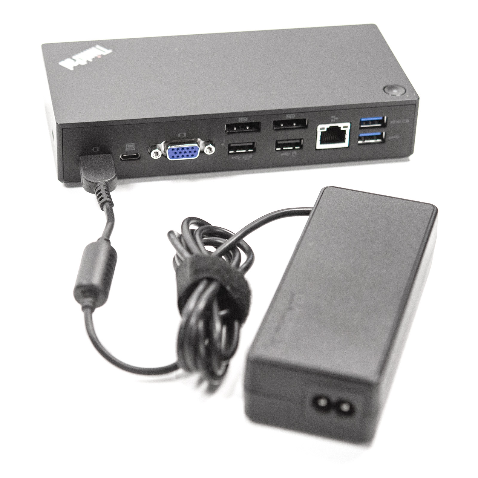 Restored Lenovo ThinkPad USB-C Dock 40A9 DK1633 Laptop Docking Station 40A90090US SD20L36276 03X7194 w/ USB-C Cable & 90w AC Adapter (Refurbished) - image 5 of 8