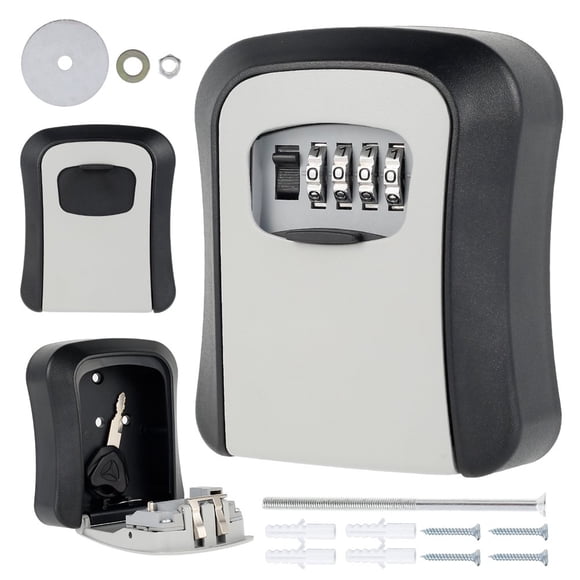 Fireproof Box With Key Lock Key Safe Box Wall Mounted Key Lock Box 4 Digit Combination Key Storage Box For Indoor Outdoor Home Offices