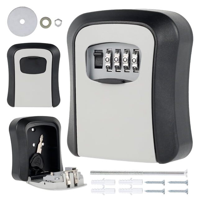 Fireproof Box With Key Lock Key Safe Box Wall Mounted Key Lock Box 4 Digit Combination Key Storage Box For Indoor Outdoor Home Offices