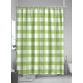 thumbnail image 5 of Shower Curtain Sage Green Buffalo Check Plaid Shower Curtains for Bathroom, Waterproof Polyester Shower Curtain Set with Hooks, Stall Long Size 54"x78" Farmhouse Style, 5 of 6