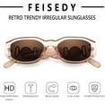 thumbnail image 5 of FEISEDY Retro Trendy Rectangle Sunglasses Women Men Vintage 90s Small Narrow Square Sunglasses B2322, 5 of 14