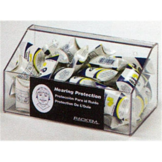 RackEm Racks 60-Pair Foam Ear Plug Tray Dispenser No Lid - Clear Plastic