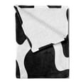 thumbnail image 2 of Cow Print Soft Flannel Fleece Throw Blanket, Camouflage Hide Skin Pattern in Pastel Color Shades Heart Shape Moo, Cozy Plush for Indoor and Outdoor Use, 50" x 60", Pink Black White, by Ambesonne, 2 of 5