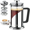 thumbnail image 1 of VAVSEA Cafetera de Prensa Francesa de 1.05L, Prensa Francesa de Borosilicato Espesado y Acero Inoxidable 304 para Viajes y Uso Doméstico, Aafetera Francesa, Apta para Lavavajillas, Plateada, 1 of 8