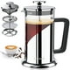 thumbnail image 1 of VAVSEA Cafetera de Prensa Francesa de 1.05L, Prensa Francesa de Borosilicato Espesado y Acero Inoxidable 304 para Viajes y Uso Doméstico, Aafetera Francesa, Apta para Lavavajillas, Plateada, 1 of 8